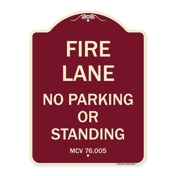 Signmission Michigan Fire Lane No Parking or Standing Heavy-Gauge Aluminum Sign, 24" x 18", BU-1824-23876 A-DES-BU-1824-23876 - main